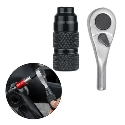 4 in 1 Mini Ratchet Wrench with Two Way Rotation for 14 Inch Screwdriver Bits - Image 1 of 4