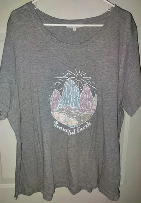 C&C California Gray Graphic Short Sleeve T Shirt 3X Cotton Beautiful Earth — 第 1/4 张图片