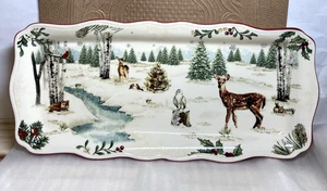 BETTER HOMES AND GARDENS WINTER FOREST HERITAGE SERVING SM PLATTER 17" LONG - Picture 1 of 8