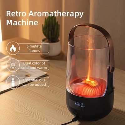 Flame Aroma Diffuser 200ml Cold & Warm Dual Color Flame F7J4 D9T9 Humid T2 SCK - Image 1 of 4