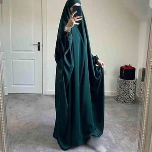 Muslim Dress Womens Ramadan Arabe Kaftan Modest Robe Prayer Long Robe - Picture 1 of 4