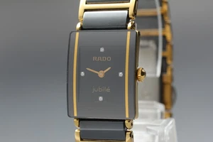 [Fast neuwertig] RADO Jubile 153.0283.3N 4P Diamant schwarzes Zifferblatt Quarz Damenuhr - Bild 1 von 10