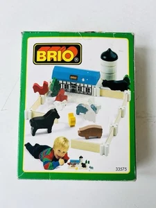 Vintage BRIO 33575 ANIMAL FARM SET for Wooden Railway Train Set *New In Open Box - Picture 1 of 13