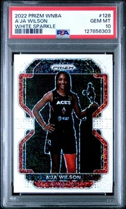 Panini Prizm A’ja Wilson 2022 White Sparkle 128 SSP PSA 10 - Imagen 1 de 2