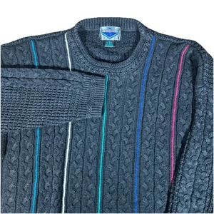 Suéter Pullover Pescador Tejido con Cable Negro XL Grabados Vintage Para Hombre Años 80 90 - Imagen 1 de 5