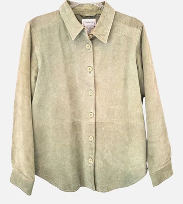 Abrigo Chaqueta De Colección Chadwick's 100% Cuero Para Mujer M Verde Pistacho Boho Clásico Foto 1 de 4