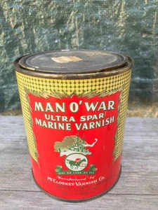 Vintage Man O’ War Ultra Spar Marine Lack Dose 1 Pint Boot Litho Dose - Bild 1 von 6