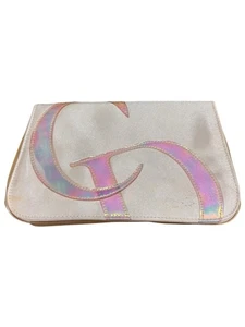 Vintage Y2k Christian Dior Parfum CD Monogram Ivory Satin Makeup Bag Clutch - Bild 1 von 11