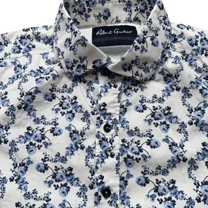Robert Graham Hemd Herren Größe XL Kurzarm Floral Tailored Fit Stretch Weiß - Bild 1 von 5