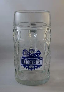Hofbräu München Oktoberfest Bierkrug, 1 Liter, Glaskrug, Riesenrad, Bistro, Neu - Bild 1 von 2
