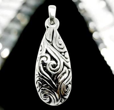 925 STERLING SILVER FILIGREE DESIGN LIGHTWEIGHT PENDANT,CHAIN SOLD SEPARATE 1668 - Image 1 of 4