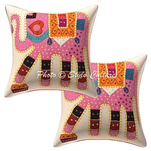Home Decor Pillow Cover Applique Bohemian Ethnic Cushion Cover Throw 16 x 16 in - Picture 1 of 6