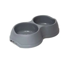 Ciotola doppia per cane gatto in plastica ciotole distributore cibo acqua - Foto 1 di 3