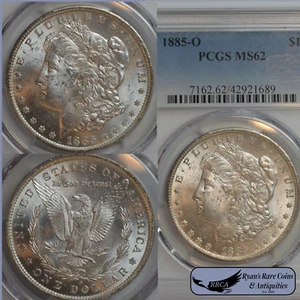 1885 O Morgan Silver Dollar, PCGS MS62, White, Ryan's Rare Coins & Antique C8181 - Picture 1 of 5