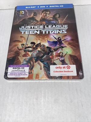 Justice league vs Teen Titans STEELBOOK BluRay+DVD+ RARE, Target Animated **READ - Image 1 of 4