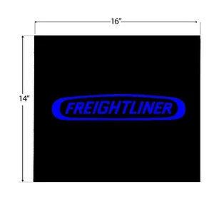 Front Mud Flaps Freightliner 16" x 14" Black Blue Logo Rubber MFB-1614 Pair - Picture 1 of 1