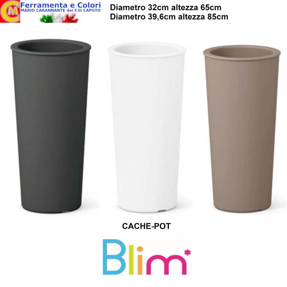 Vaso Pianta per Giardino SATURNO Interno Esterno Bianco Antracite Beige H65-85cm - Immagine 1 di 1