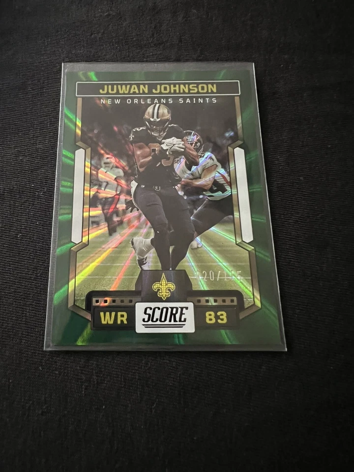 2023 Score Football Juwan Johnson Green Spoke Parallel Card #'d /115 - Image 1 of 1