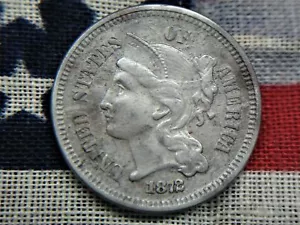 1872 THREE CENT - NICKEL - LOADS OF DETAIL - Picture 1 of 9