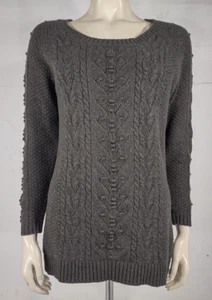 Garnet Hill green 100%  Merino Wool heavyweight textured tunic sweater Small - Picture 1 of 7