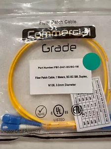 2-Qty - 1M/3.28' OS2 cavo patch fibra monomodale duplex SC/UPC-SC/UPC #122 - Foto 1 di 2