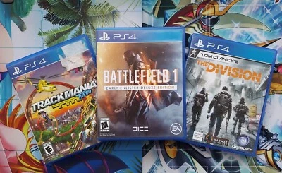 Playstation 4 - PS4 - Lote de juegos - Battlefield 1 - The Division - Trackmania Foto 1 de 4