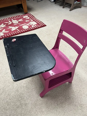 Vintage Industrial Homeschool "American Desk" Chair Combo Retro "the Crusader" Cover