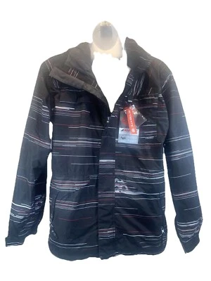 686 Smarty Commando Black Stripe Snowboard Jacket 2 In 1 Fleece Liner Men’s USM - Image 1 of 4