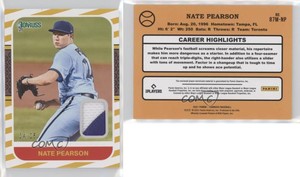 2021 Panini Donruss Retro 1987 Materials Gold /25 Nate Pearson #87M-NP Rookie RC