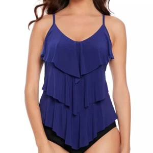 Magicsuit Rita Tiered Slimming Tankini Top Ultramarine Size 8 NWT - Picture 1 of 3