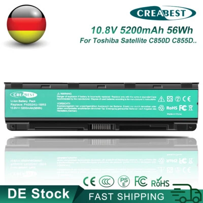 CREABEST Batería 5200mAh 10.8V PA5024U-1BRS para Toshiba PABAS260 PA5025U-1BRS Satellite C850