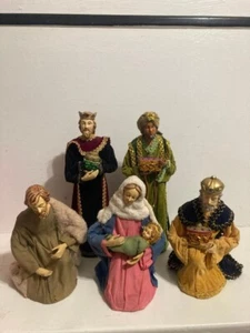 Vintage Creche Handmade Fabric Nativity (5) Figures - Bild 1 von 7