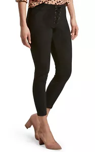 Hue Women Black Microsuede Lace Up Skimmer Leggings XS 0 2 M 8 10 U19333 NWT - Picture 1 of 1
