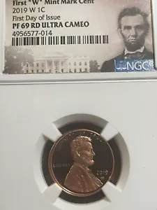 2019 W 1 Cent PF69 FDI U.C - First “W” Mint Mark Cent - Picture 1 of 2