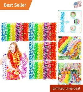 Festive 200pcs Hawaiian Flower Leis - Ideal for Tropical Themed Celebrations - Picture 1 of 9