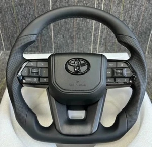 Flat-Bottom Leather Steering Wheel for Toyota Prado 150 | Airbag | Plug & Play - Picture 1 of 5