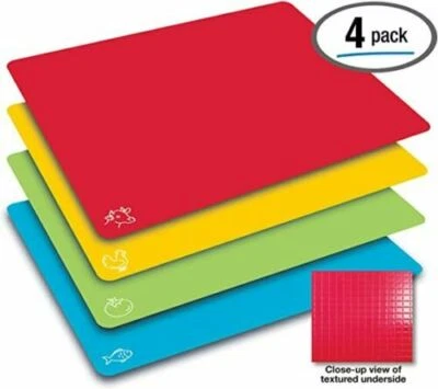 Extra Thick Flexible Plastic Cutting Board Mats, Set of 4  - Image 1 of 4