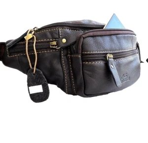Bolso de hombro de cuero suave genuino hombre mujer bolsillo cintura cinturón - Imagen 1 de 7