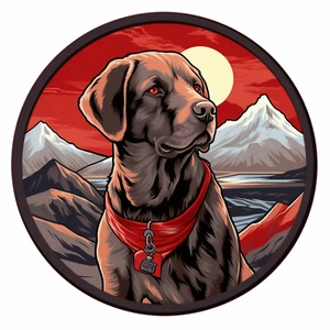 Parche de plata para perro labrador apliques de hierro naturaleza montaña, insignia para mascotas, canino - Imagen 1 de 12