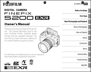 FujiFilm FinePix S200 EXR Digital Camera User Guide Instruction  Manual - Picture 1 of 1