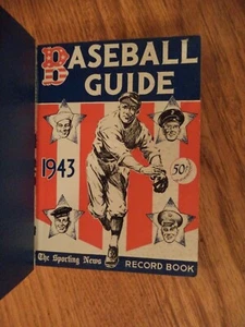 1943 SPORTNACHRICHTEN OFFIZIELLER BASEBALL-FÜHRER UND REKORDBUCH KUNSTLEDEREINBAND - Bild 1 von 12