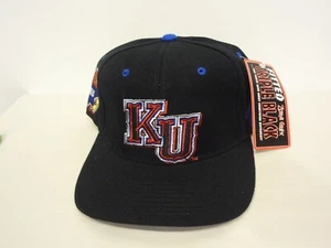 VTG NCAA Kansas Jayhawks LOGO Fitted 7 3/8 Hat 90s Zephyr Graph-X NEW NWT - Picture 1 of 5