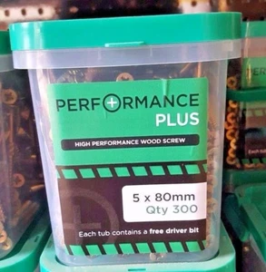5 x 80mm TORNILLOS PARA MADERA PERFORMANCE PLUS (Baja de 300) - Imagen 1 de 1