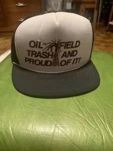 Vintage Oil Field Trash Pride Yupoong Korea Mesh Snapback Trucker Hat Rare New - Picture 1 of 7
