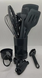 Silicone 16 Piece Cooking Utensil Set Kitchen Gadget Tools Heat Resistant Gray - Picture 1 of 7