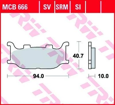 TRW Plaquettes de frein Avant Plaquettes de freins MCB666 - Photo 1/4