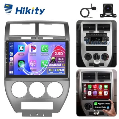 10" 32GB CarPlay Android15 Radio GPS Navi WIFI FM RDS Für Jeep Compass 2007-2010 - Bild 1 von 4