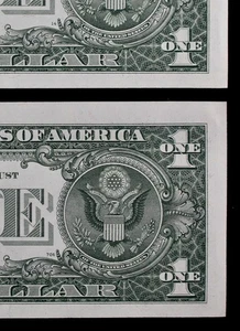 NON MULE/MULE CHANGEOVER PAIR $1 1981A Gem CU Fed. Reserve Notes G24343822B-23B - Picture 1 of 3