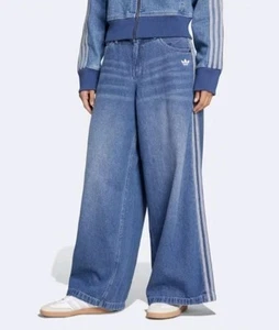 New Season! Adidas Adicolor Denim Adilenium 90's Fashion Pants Jeans 26 Nwt - Picture 1 of 7