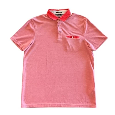 Ted Baker London Polo Shirt Men's Size 4 Salmon Pink Short Sleeve Designer - Image 1 of 4